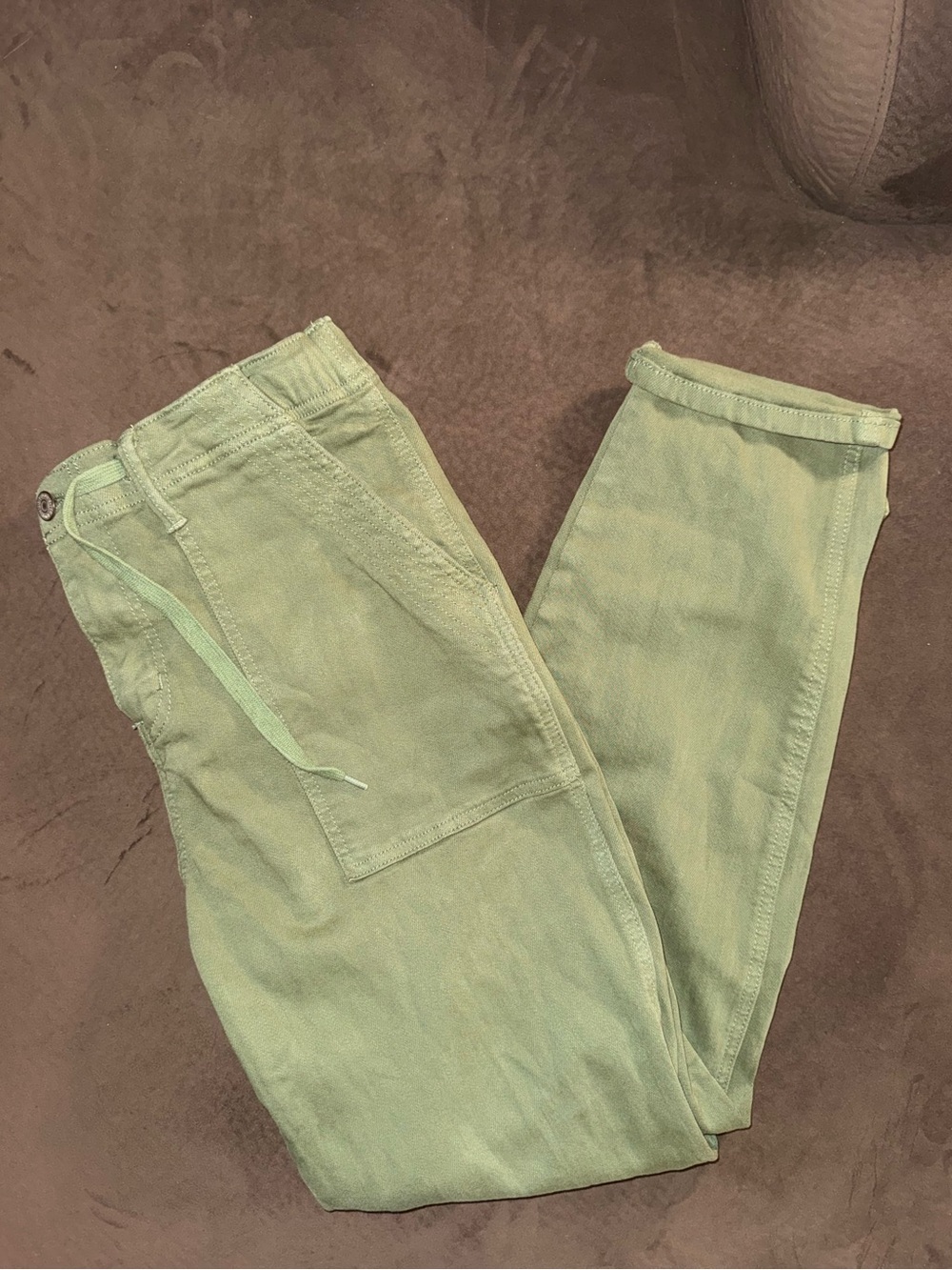 Judy Blue Womens Noel Drawstring Army Green Olive Green Pants - Picture 2 of 4